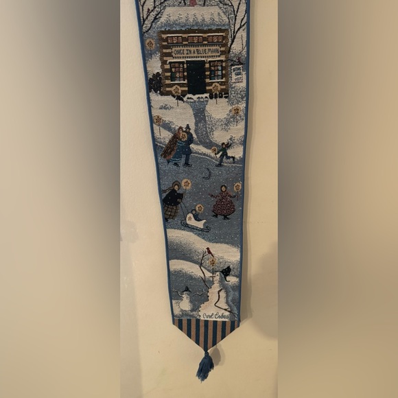 Tapestry Decor-winter scene vintage made in USA - Picture 4 of 6